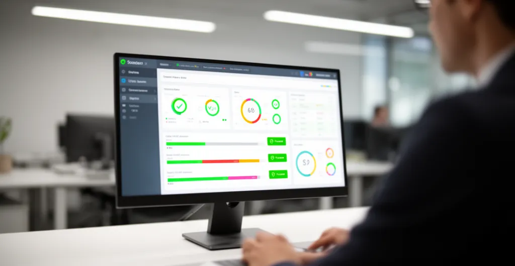 Écran d'ordinateur affichant un tableau de bord de suivi d'envois recommandés électroniques avec indicateurs de validation